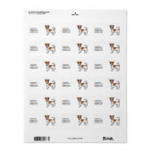Brown Rough Coat Jack Russell Terrier Dog & Text Adressaufkleber (Vorne)