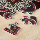 Brown Rust Yellow Tan Paisley Bandana Muster Puzzle (Seite)