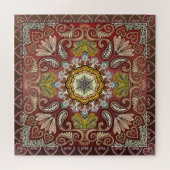Brown Rust Yellow Tan Paisley Bandana Muster Puzzle (Horizontal)