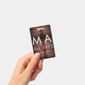 Brown rustic brick stone add name letter year date ausweis (Handheld)