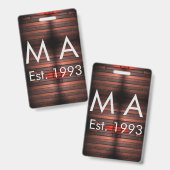 Brown rustic brick stone add name letter year date ausweis (Vorder- & Rückseite)