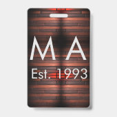 Brown rustic brick stone add name letter year date ausweis (Rückseite)