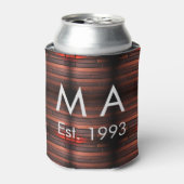 Brown rustic brick stone add name letter year date dosenkühler (Kanne Vorderseite)