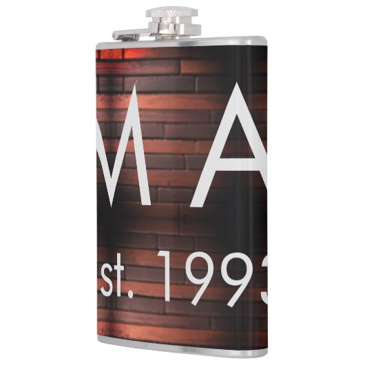 Brown rustic brick stone add name letter year date flachmann (Links)