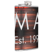 Brown rustic brick stone add name letter year date flachmann (Rechts)