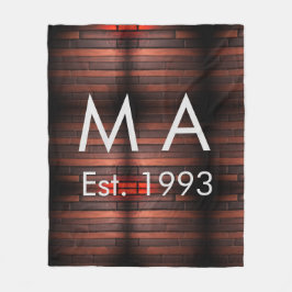 Brown rustic brick stone add name letter year date fleecedecke