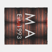 Brown rustic brick stone add name letter year date fleecedecke (Vorderseite (Horizontal))