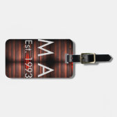 Brown rustic brick stone add name letter year date gepäckanhänger (Vorderseite horizontal)