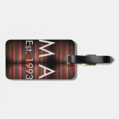 Brown rustic brick stone add name letter year date gepäckanhänger (Rückseite horizontal)