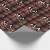 Brown rustic brick stone add name letter year date geschenkpapier (Ecke)