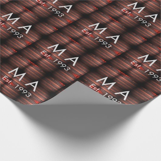 Brown rustic brick stone add name letter year date geschenkpapier (Ecke)