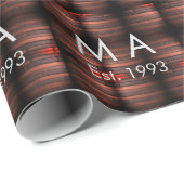 Brown rustic brick stone add name letter year date geschenkpapier (Rolleneckpunkt)