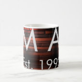 Brown rustic brick stone add name letter year date kaffeetasse (Mittel)