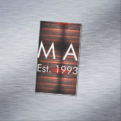 Brown rustic brick stone add name letter year date magnetische visitenkarte (Beispiel)