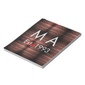 Brown rustic brick stone add name letter year date notizblock (Rotiert)