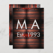 Brown rustic brick stone add name letter year date postkarte (Vorne/Hinten)