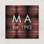 Brown rustic brick stone add name letter year date quadratische visitenkarte (Rückseite)