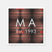 Brown rustic brick stone add name letter year date serviette (Vorderseite)