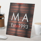 Brown rustic brick stone add name letter year date sockelschild (In Situ)