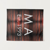 Brown rustic brick stone add name letter year date wandteppich (Vorderseite (Horizontal))