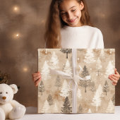Brown Rustic Christmas Village Geschenkpapier