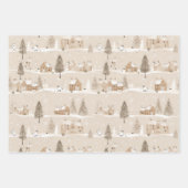 Brown Rustic Christmas Village Geschenkpapier Set (Vorderseite)