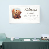 Brown Rustic Cub Bear Baby Dusche Banner (Messeveranstaltung)