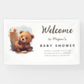 Brown Rustic Cub Bear Baby Dusche Banner (Horizontal)
