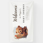 Brown Rustic Cub Bear Baby Dusche Banner (Vertikal)