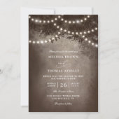 Brown Rustic Dreamy Budget QR Code Wedding Einladung (Vorderseite)