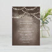 Brown Rustic Dreamy Budget QR Code Wedding Einladung (Stehend Vorderseite)