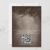 Brown Rustic Dreamy Budget QR Code Wedding Einladung (Rückseite)