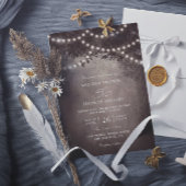 Brown Rustic Dreamy Budget QR Code Wedding Einladung