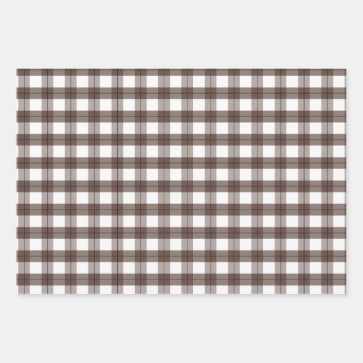 Brown Rustic Holiday Patterns Woods Trees Kariert Geschenkpapier Set (Vorderseite 3)