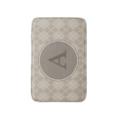 Brown Rustic Monogram Bath Mat Rug Badematte (Vorderseite Vertikal)