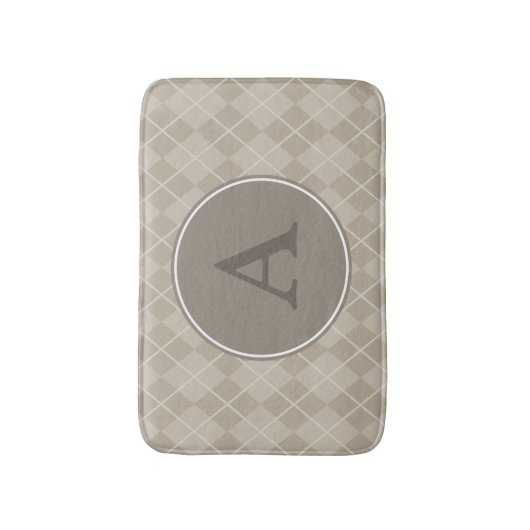 Brown Rustic Monogram Bath Mat Rug Badematte (Vorderseite Vertikal)