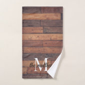 Brown Rustic Monogram Script Name Farm Badhandtuch Set (Handtuch)