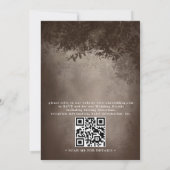 Brown Rustic Tree String Lights QR Code Wedding Einladung (Rückseite)