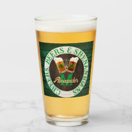 Brown Rustic Wood Cheers Beers Shenanigans Flasche Glas