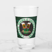 Brown Rustic Wood Cheers Beers Shenanigans Flasche Glas (Vorderseite)