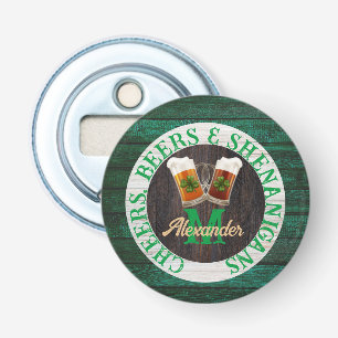 Brown Rustic Wood Cheers Beers Shenanigans Flaschenöffner