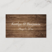 Brown Rustic Wood, Script Wedding Website Details Begleitkarte (Rückseite)