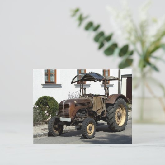 Brown Rusty Tractor Postkarte (Stehend Vorderseite)