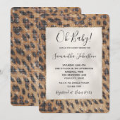 Brown Safari Giraffe Animal Sparkle Baby Dusche Einladung (Vorne/Hinten)