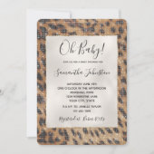 Brown Safari Giraffe Animal Sparkle Baby Dusche Einladung (Vorderseite)