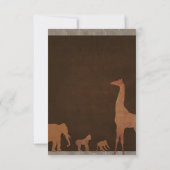 Brown Safari Jungle Zoo Animals Wedding RSVP Karte (Rückseite)
