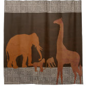 Brown Safari Jungle Zootiere Duschvorhang (Vorderseite)