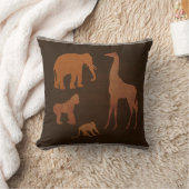 Brown Safari Jungle Zootiere Personalisiert Kissen (Decke)