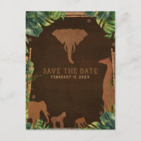 Brown Safari Jungle Zootiere Save the Date