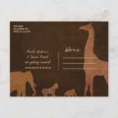 Brown Safari Jungle Zootiere Save the Date Ankündigungspostkarte (Rückseite)
